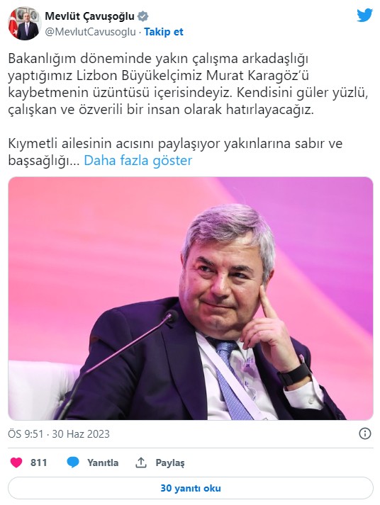 Lizbon Büyükelçisi Murat Karagöz hayatını kaybetti!